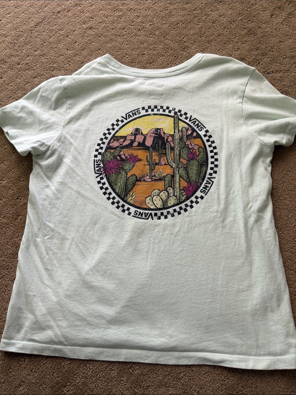 Vans women’s graphic tee, large mint green